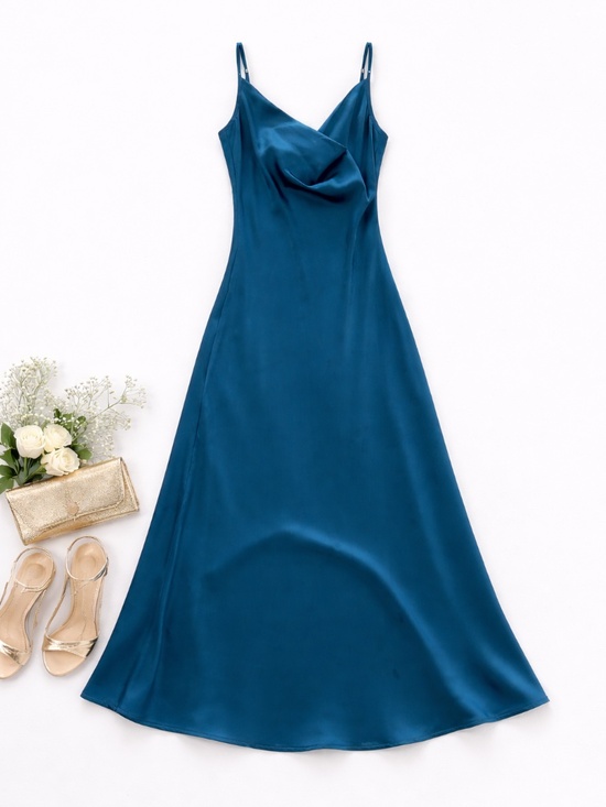 Guess Dresses & Skirts - GUESS Satin Slip Teal Blue Dress